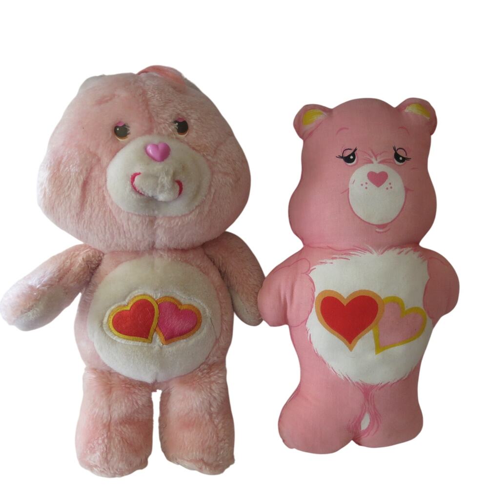 VTG CARE BEARS Love A Lot Plush/Pillow Pink Heart 1983 Stuffed Animal Stuffie